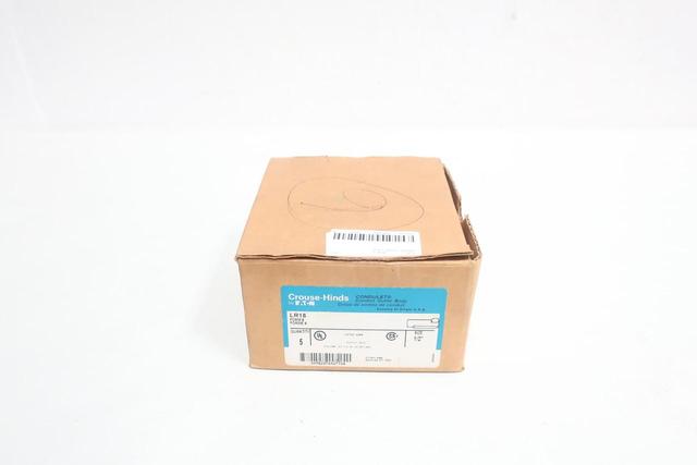 BOX OF 5 CROUSE HINDS LR18 CONDULET IRON LR CONDUIT OUTLET BODY 1/2IN