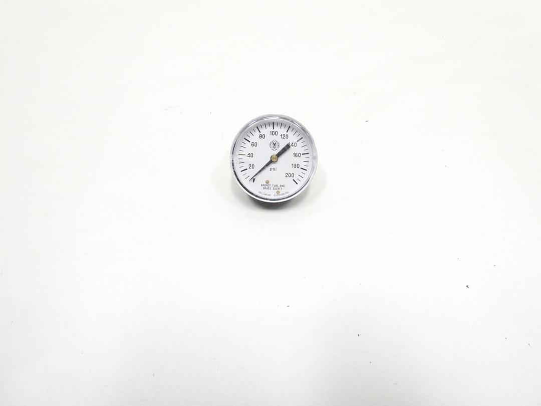 MCDANIEL CONTROLS J8FL PRESSURE GAUGE 2-1/2IN 1/4IN 0-200PSI NPT