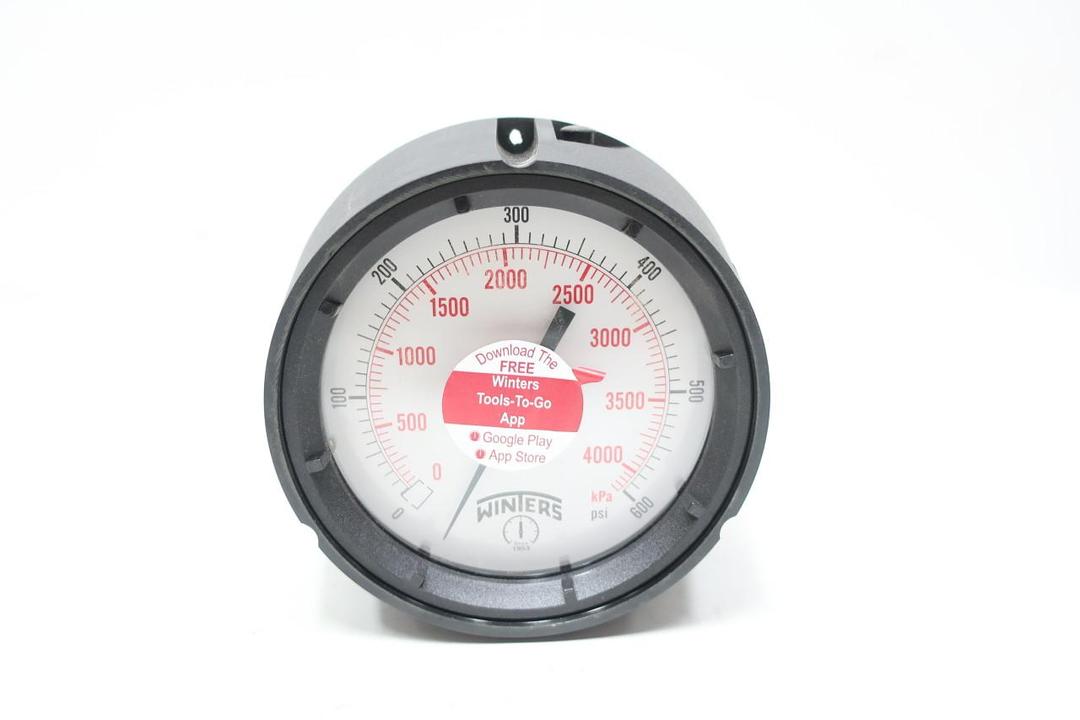 WINTERS PPC5469 PRESSURE GAUGE 4-1/2IN 0-600PSI 1/2IN NPT
