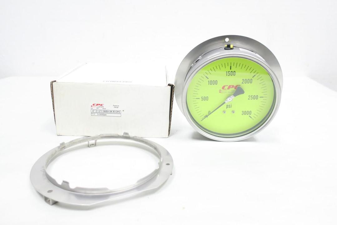CPC 58SV-3K-R-CPC PRESSURE GAUGE 6IN 1/2IN NPT 0-3000PSI