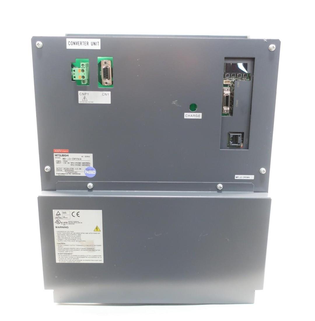 MITSUBISHI MR-J3-CR55K4 SERVO AMPLIFIER 380-480V-AC 538-678V-DC 3PH 55KW