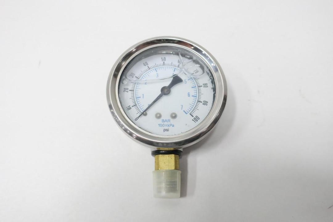 NA 201L-254E PRESSURE GAUGE 2-1/2IN 0-100PSI 1/4IN NPT