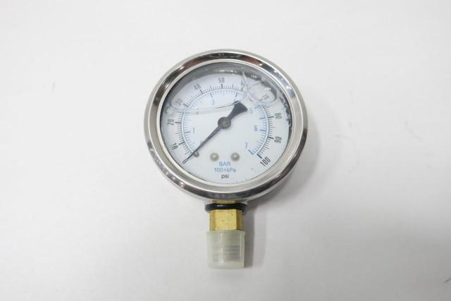NA 201L-254E PRESSURE GAUGE 2-1/2IN 0-100PSI 1/4IN NPT