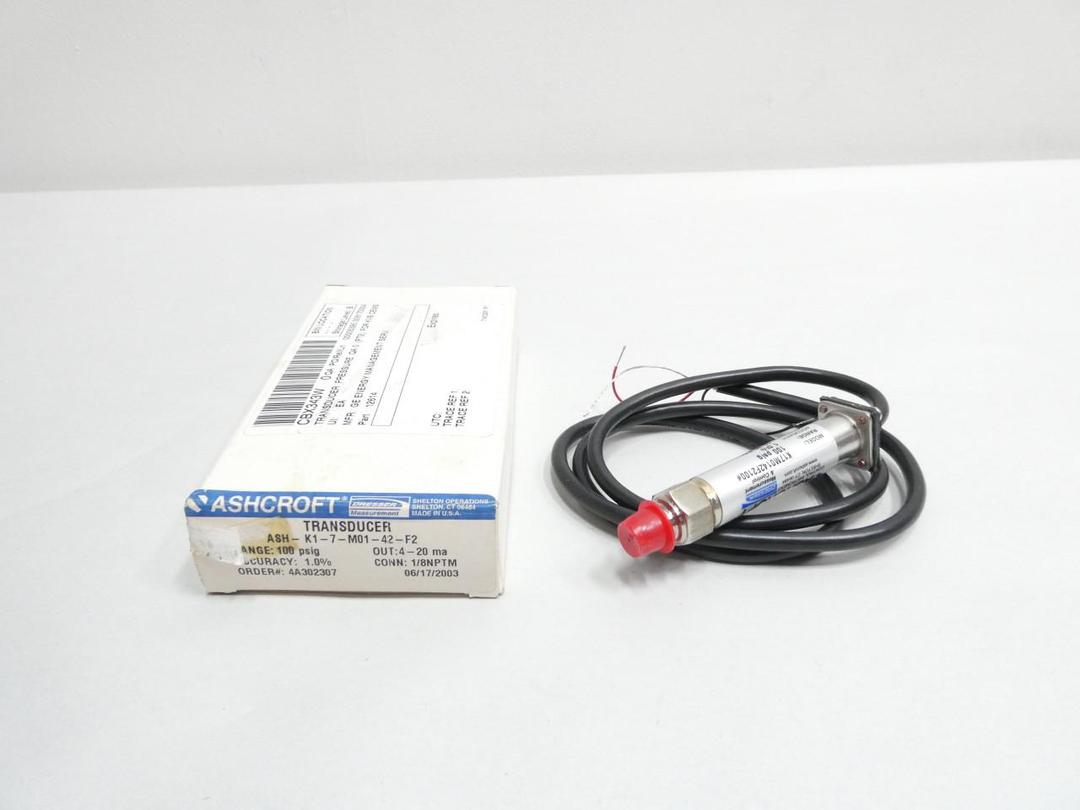 ASHCROFT K17M0142F2100# PRESSURE TRANSDUCER 100PSI 10-30V-DC