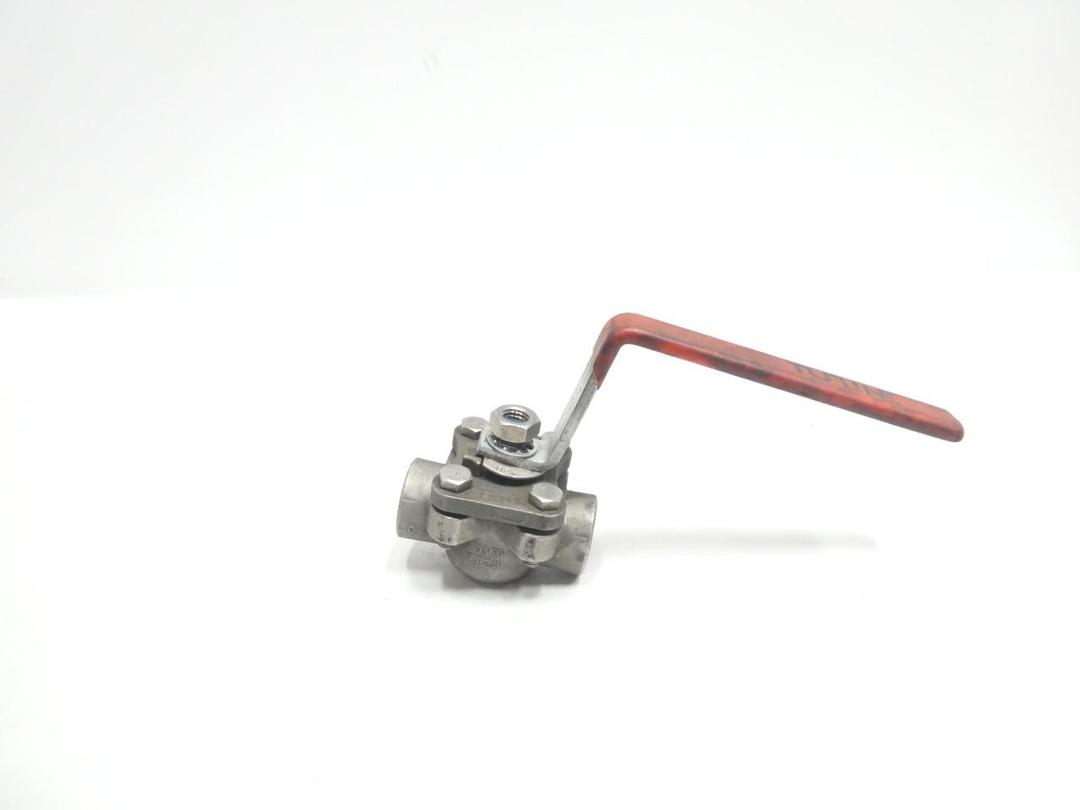 TUFLINE 0366 2-WAY STAINLESS SOCKET WELD PLUG VALVE 1/2IN 300