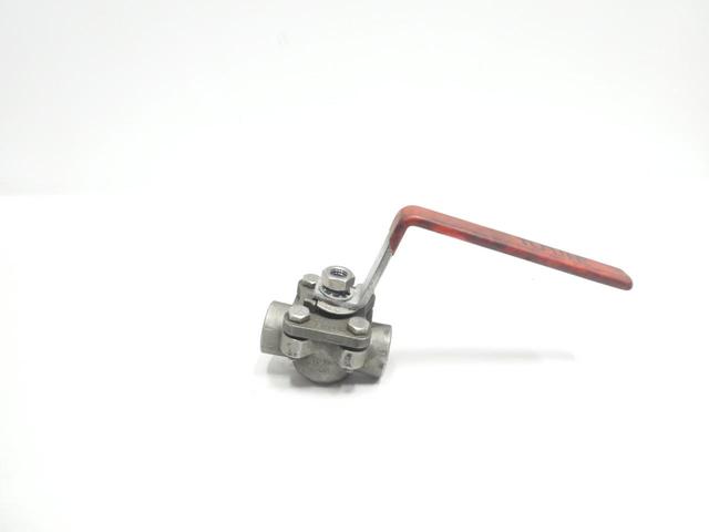 TUFLINE 0366 2-WAY STAINLESS SOCKET WELD PLUG VALVE 1/2IN 300
