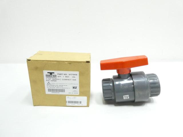 COLONIAL V17191N SUPER-C MANUAL PVC BALL VALVE 1-1/2IN