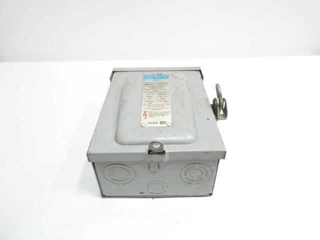 GOULD NFR321 NON-FUSIBLE DISCONNECT SWITCH 3P 30A AMP 240V-AC