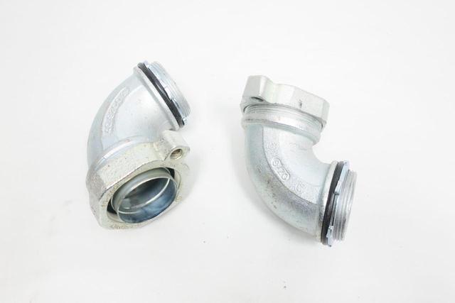 BOX OF 2 O-Z/GEDNEY 4Q-9200L GROUND-TITE 90DEG LIQUIDTIGHT CONNECTOR 2IN