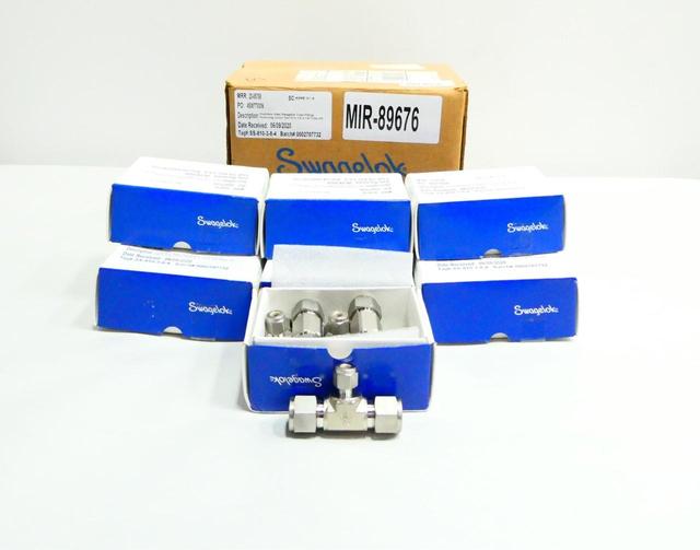 BOX OF 50 SWAGELOK SS-810-3-8-4 STAINLESS TEE 1/2IN TUBE 1/2IN TUBE 1/4IN TUBE