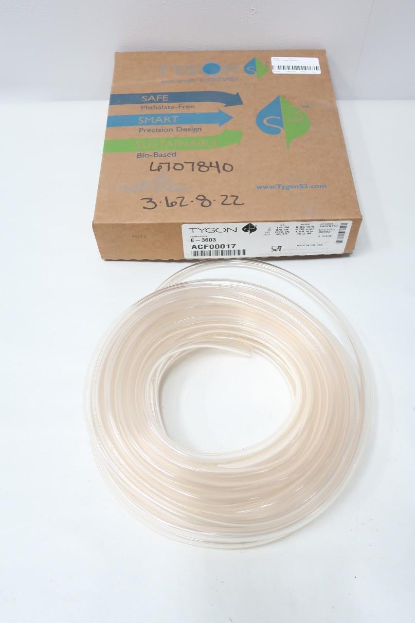 TYGON E-3603 ACF00017 FLEXIBLE TUBING 1/4IN 50FT 3/8IN