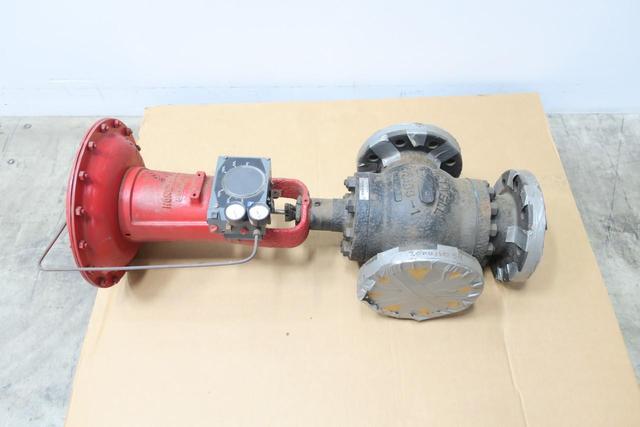 HONEYWELL 1601 PNEUMATIC 01-13 IRON FLANGED 3-WAY CONTROL VALVE 4IN 250 