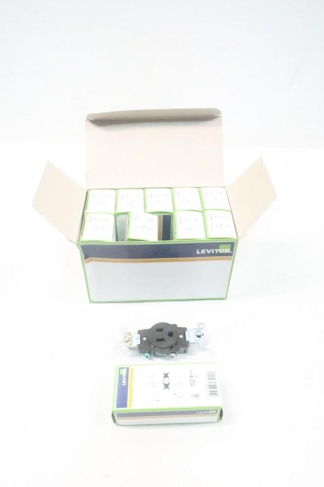 BOX OF 10 LEVITON 5251 RECEPTACLE 2P 3W 15A AMP 125V-AC