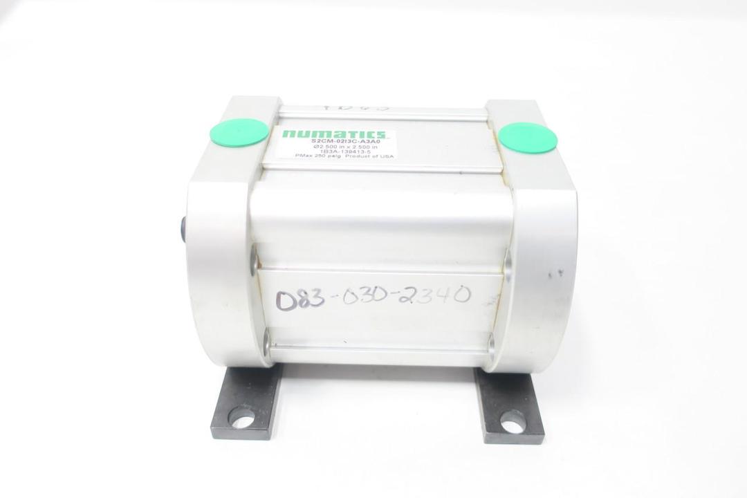 NUMATICS S2CM-02I3C-A3A0 PNEUMATIC CYLINDER 2-1/2IN 2-1/2IN 1/4IN 250PSI
