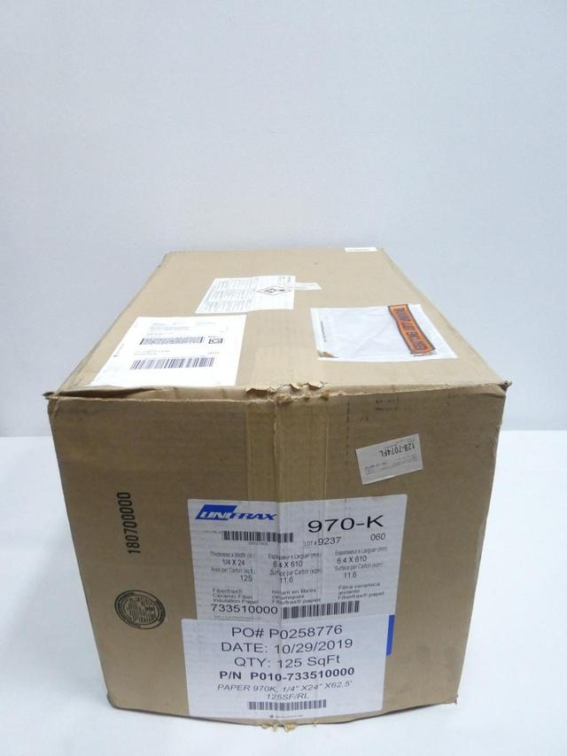 UNIFRAX 970-K 733510000 CERAMIC FIBER PAPER 1/4IN X 24IN 125SQ-FT
