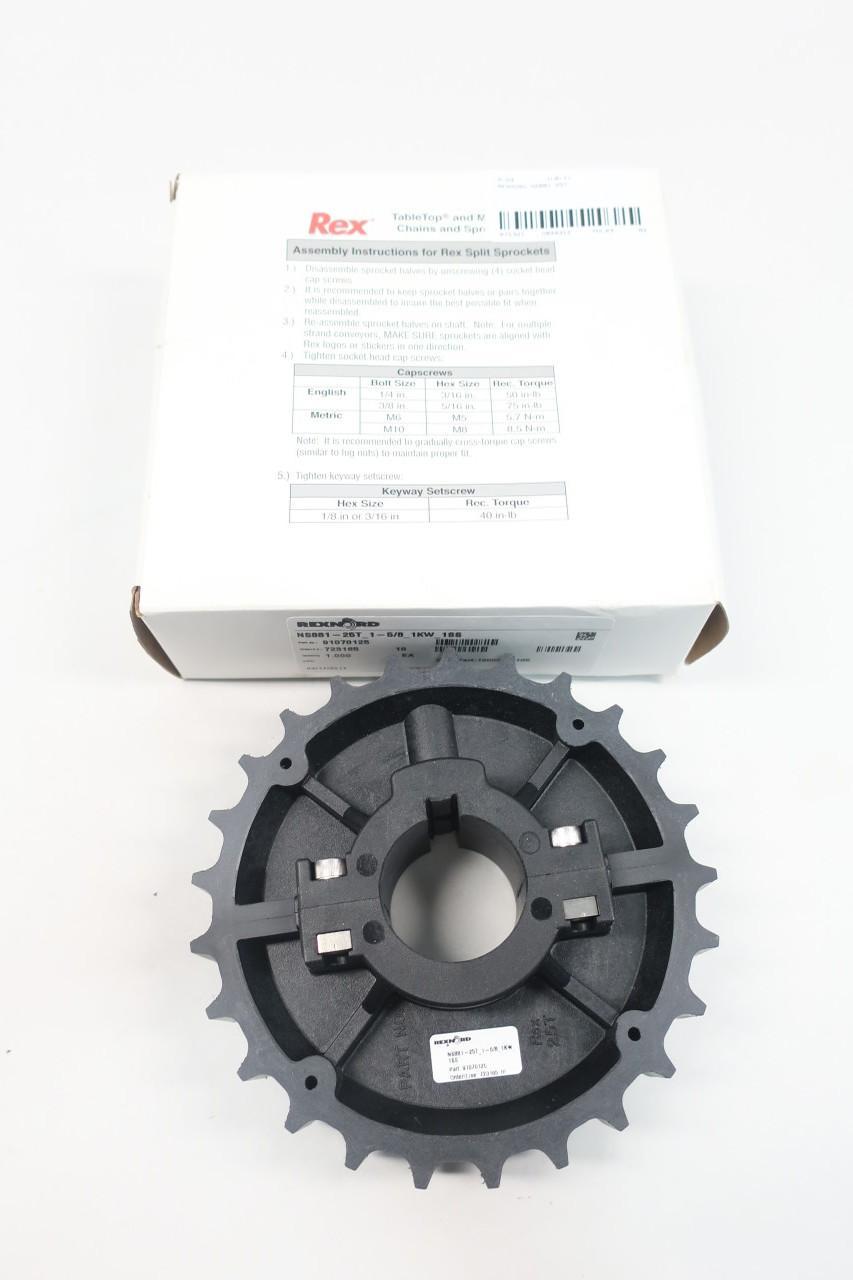 REXNORD NS881-25T-1-5/8-1KW-1SS SINGLE CONVEYOR SPROCKET 25T 1-5/8IN