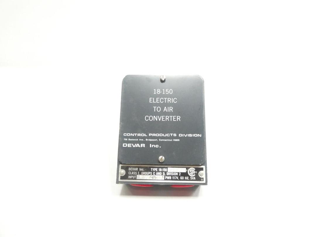 DEVAR 18-150-1-E24-E6 ELECTRIC TO AIR CONVERTER 300/500FJ 117V-AC