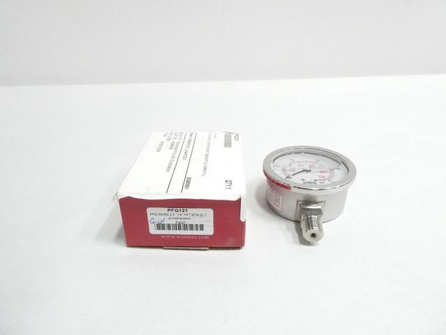 WINTERS PFQ121 PRESSURE GAUGE 2-1/2IN 0-100PSI 1/4IN NPT