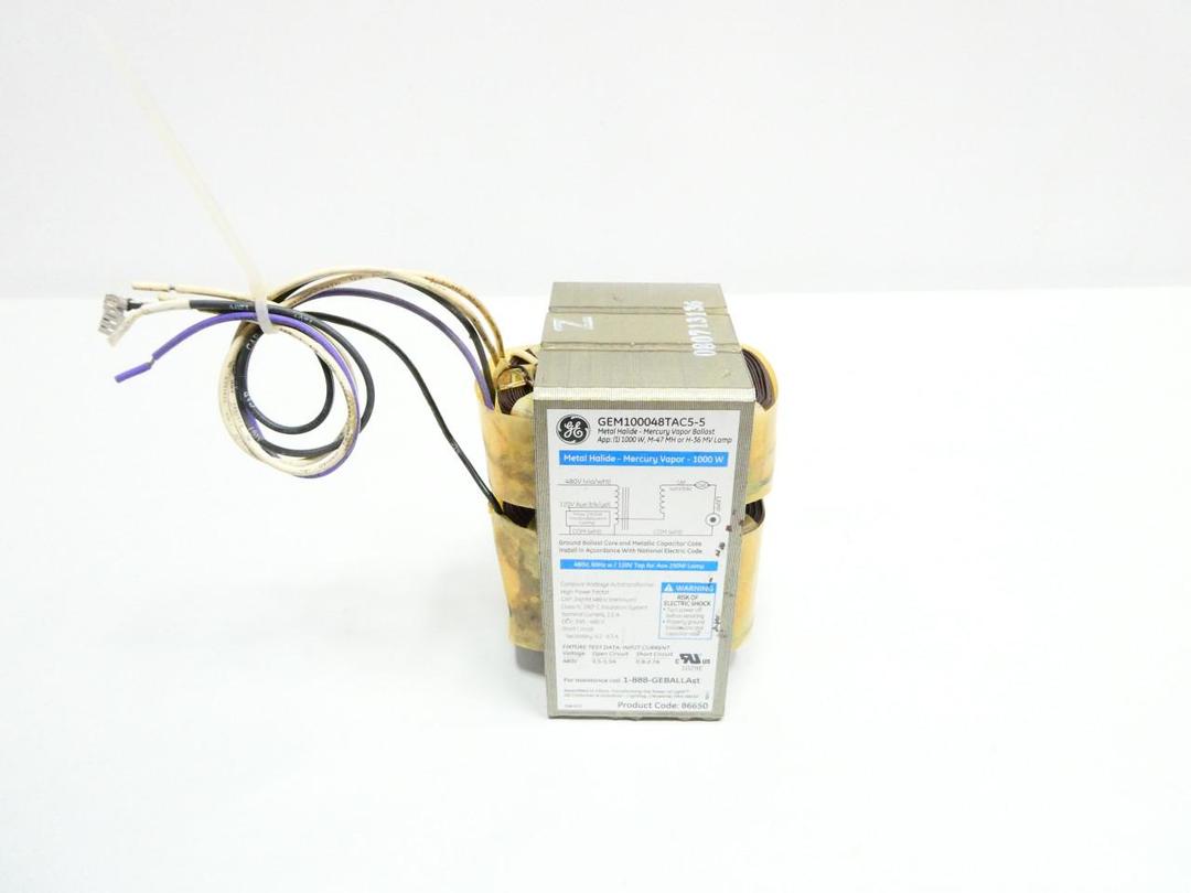 GENERAL ELECTRIC GE GEM100048TAC5-5 METAL HALIDE BALLAST 1000W 480V-AC