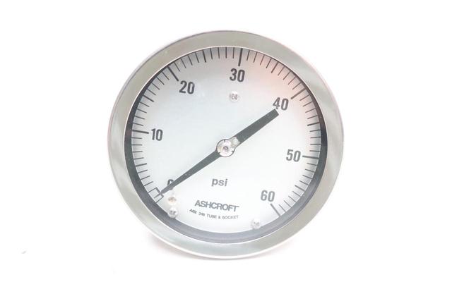 ASHCROFT 45-1009-S-02B-60# PRESSURE GAUGE 4-1/2IN 0-60PSI 1/4IN NPT