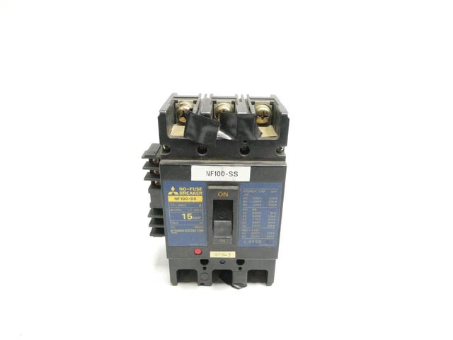 MITSUBISHI NF100-SS-3P-15A MOLDED CASE CIRCUIT BREAKER 3P 15A AMP 220V-AC