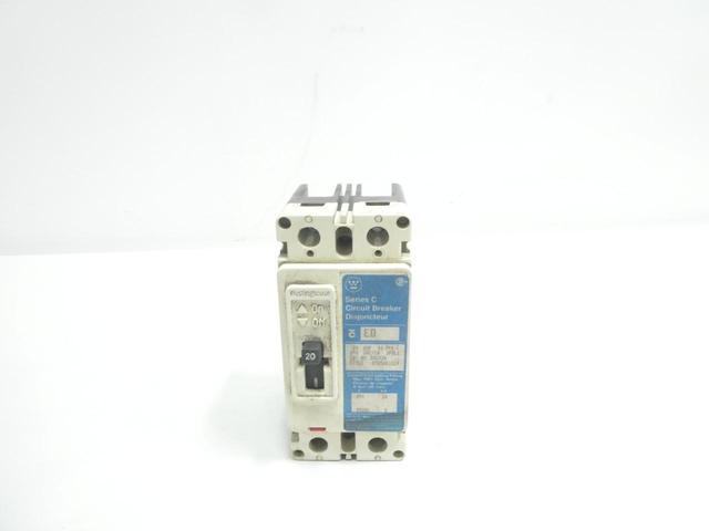 WESTINGHOUSE ED2020 MOLDED CASE CIRCUIT BREAKER 2P 20A AMP 240V-AC