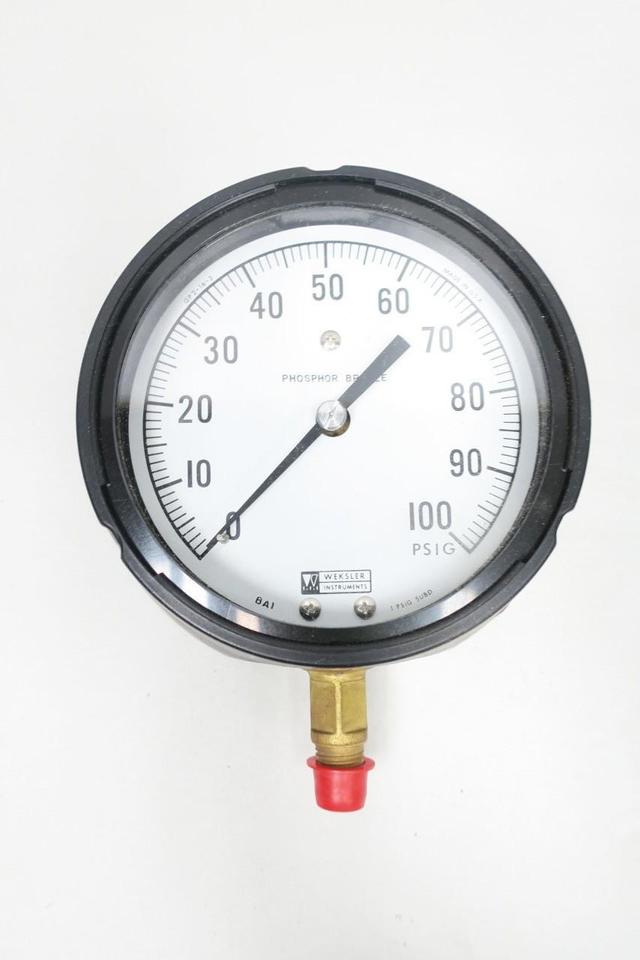 WEKSLER BA14P PRESSURE GAUGE 4-1/2IN 0-100PSI 1/4IN NPT