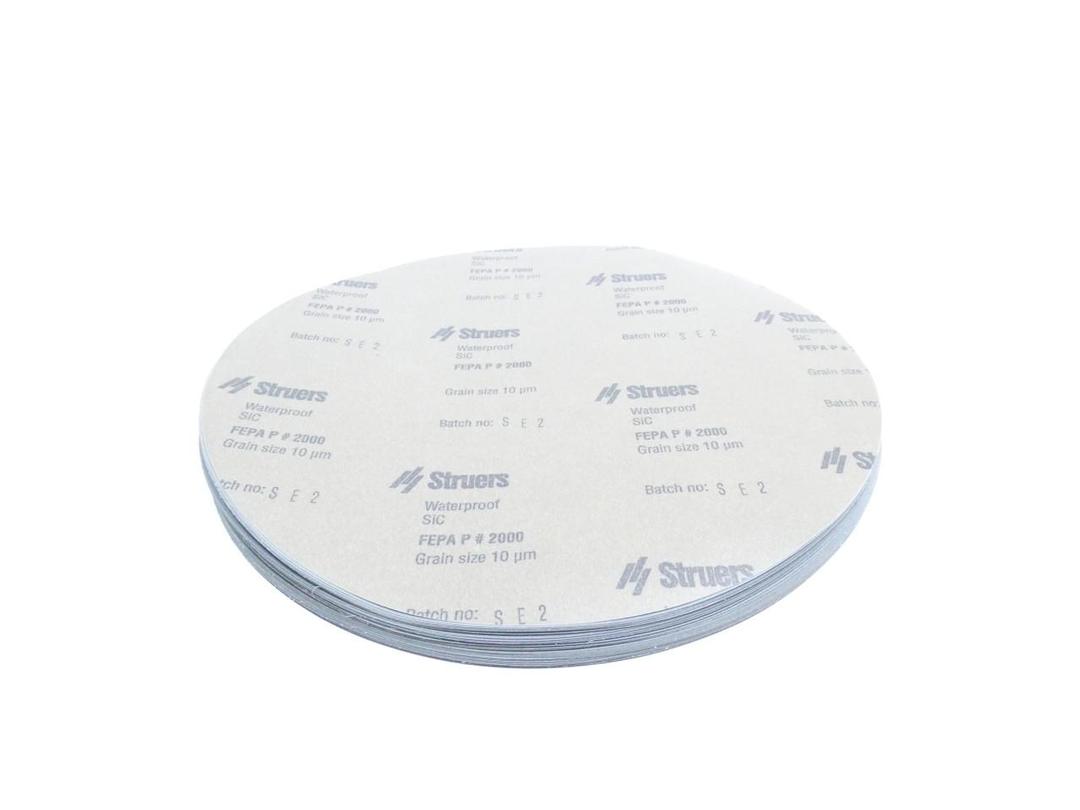 BOX OF 50 STRUERS 40400249 SIC FOIL #2000 ABRASIVE GRINDING PAD 300MM
