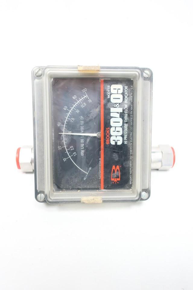 BROOKS 3604EA1A1A1A VARIABLE AREA FLOW METER 1.5-15GPH 1/2IN NPT