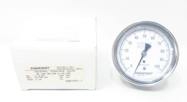 ASHCROFT 35-1009-SW-02B-3-15#-XPR PRESSURE GAUGE 3-1/2IN 1/4IN NPT 3-15PSI