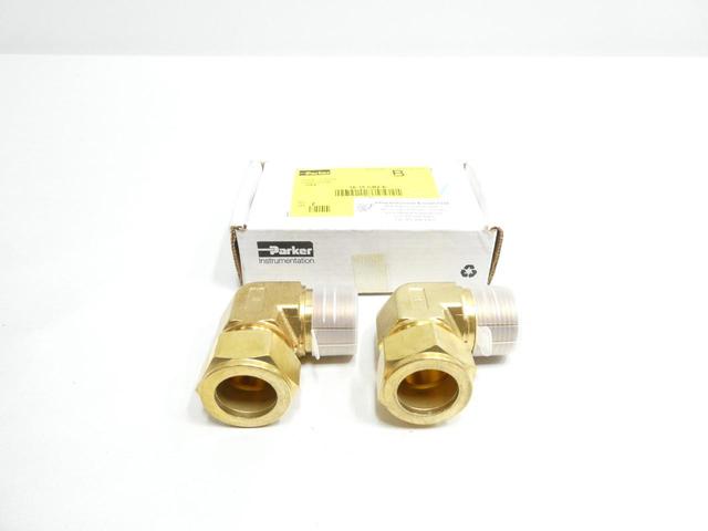 BOX OF 2 PARKER 16-16 CBZ-B BRASS ELBOW 1IN CPI X 1IN NPT
