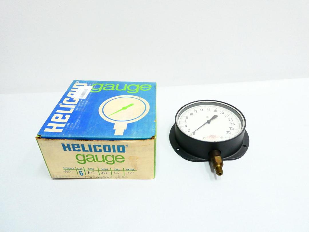 HELICOID 410-6-AC-BT-W-30 PRESSURE GAUGE 6IN 0-30PSI 1/4IN NPT