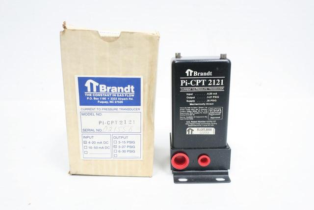 BRANDT PI-CPT2121 CURRENT TO PRESSURE TRANSDUCER 4-20MA 3-27PSI