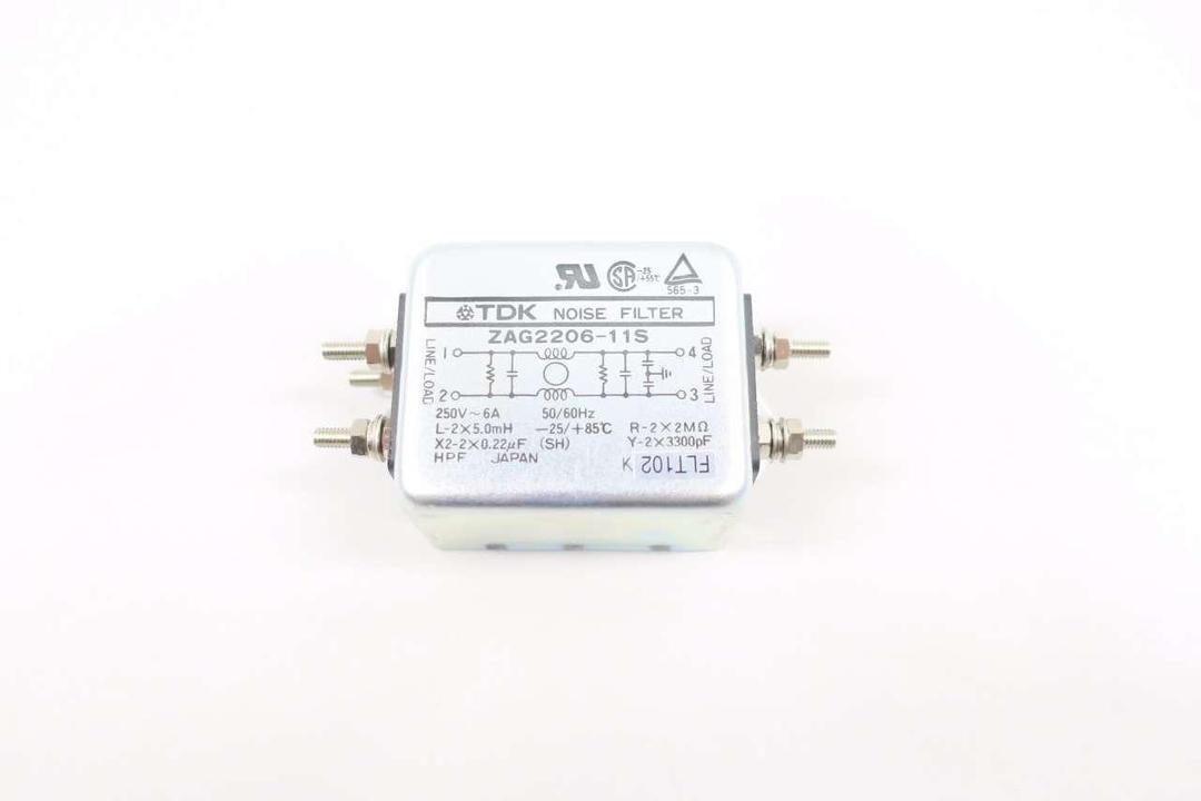 TDK ZAG2206-11S NOISE FILTER 250V-AC 6A AMP D574348
