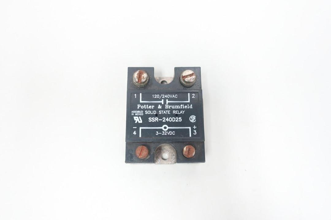 POTTER BRUMFIELD SSR-240D25 SOLID STATE RELAY 3-32V-DC 120/240V-AC