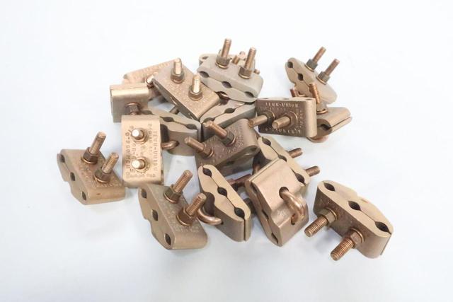 BOX OF 18 PANDUIT GPC3250-38-X BRONZE GROUNDING CLAMP U-BOLT 5/8IN-3/4IN