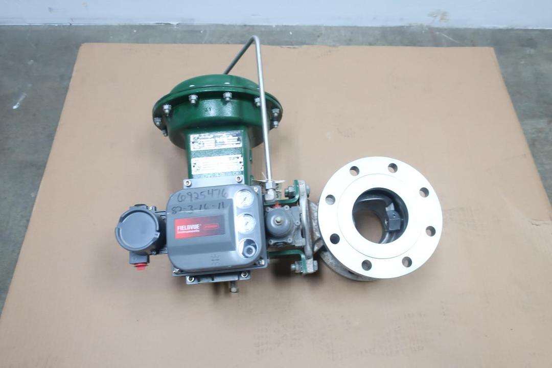 FISHER V150 SER B VEE-BALL 1052 SIZE 33 DVC6200HW2 STAINLESS CONTROL VALVE 4IN
