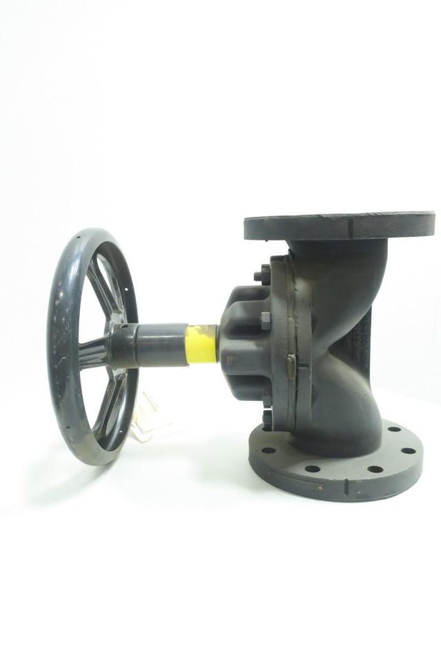 SAUNDERS 3X22-11-E-VL MANUAL IRON FLANGED DIAPHRAGM VALVE 4IN