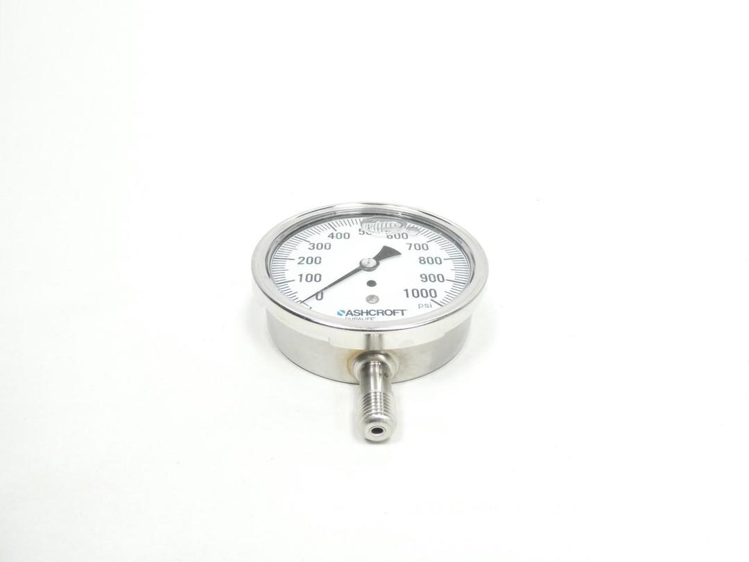 ASHCROFT 35-1009-SWL-02L-1000#-XFW PRESSURE GAUGE 3-1/2IN 0-1000PSI 1/4IN NPT