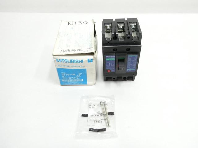 MITSUBISHI NF50-CW NO-FUSE BREAKER 3P 15A AMP 220V-AC