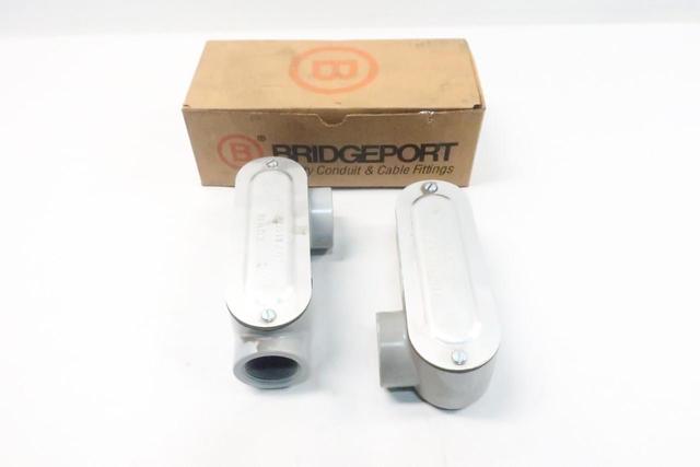 BOX OF 2 BRIDGEPORT LL-44CG ALUMINUM CONDUIT OUTLET BODY 1-1/4IN