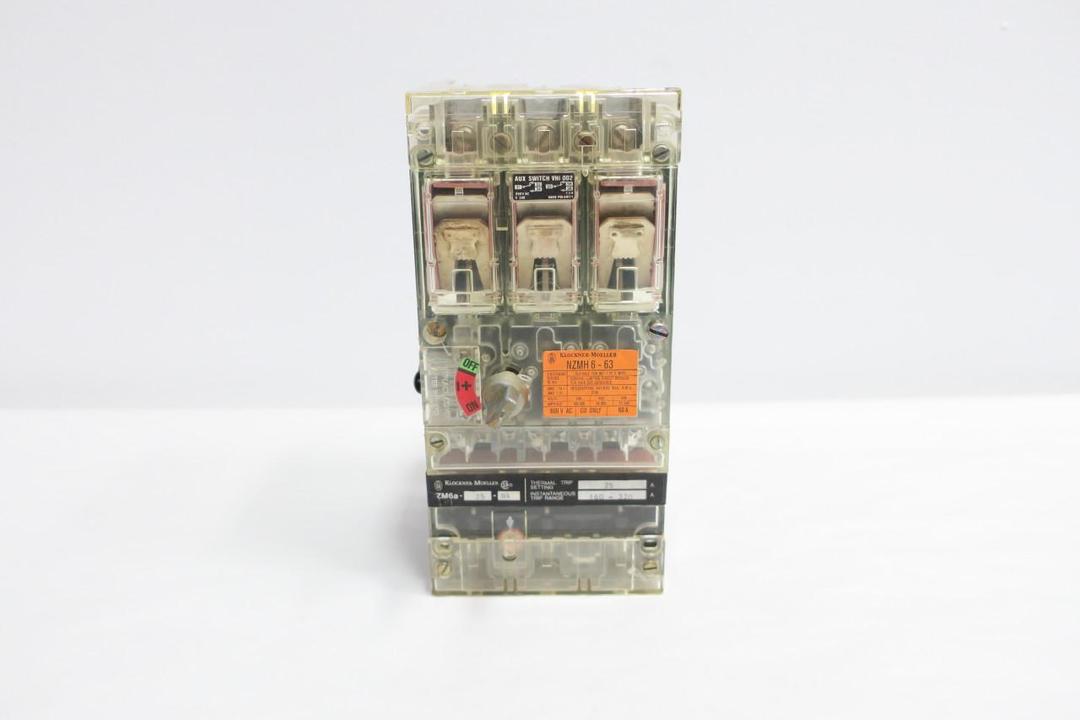 KLOCKNER MOELLER NZMH 6-63 MOLDED CASE CIRCUIT BREAKER 3P 60A AMP 600V-AC