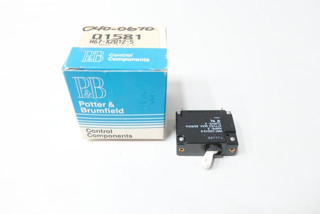 POTTER BRUMFIELD W67-X2-Q12-5 CIRCUIT BREAKER 1P 5A AMP 277V-AC