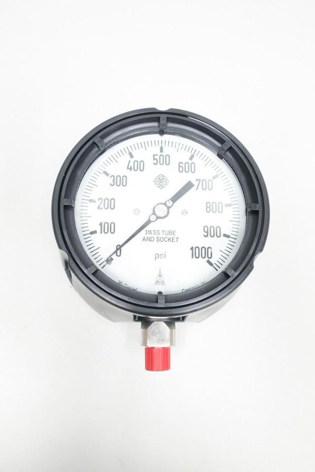 MCDANIEL CONTROLS MPB/SAK AB20215 PRESSURE GAUGE 4-1/2IN 0-1000PSI 1/4IN NPT