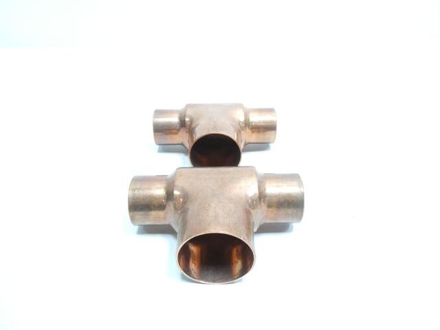 BOX OF 2 NIBCO 611-BH COPPER PIPE TEE 1/2IN X 1/2IN X 3/4IN