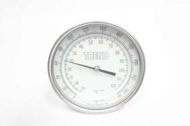 TREND 52 BIMETAL THERMOMETER 5IN 4IN 0-250/-20-120C 1/2IN NPT