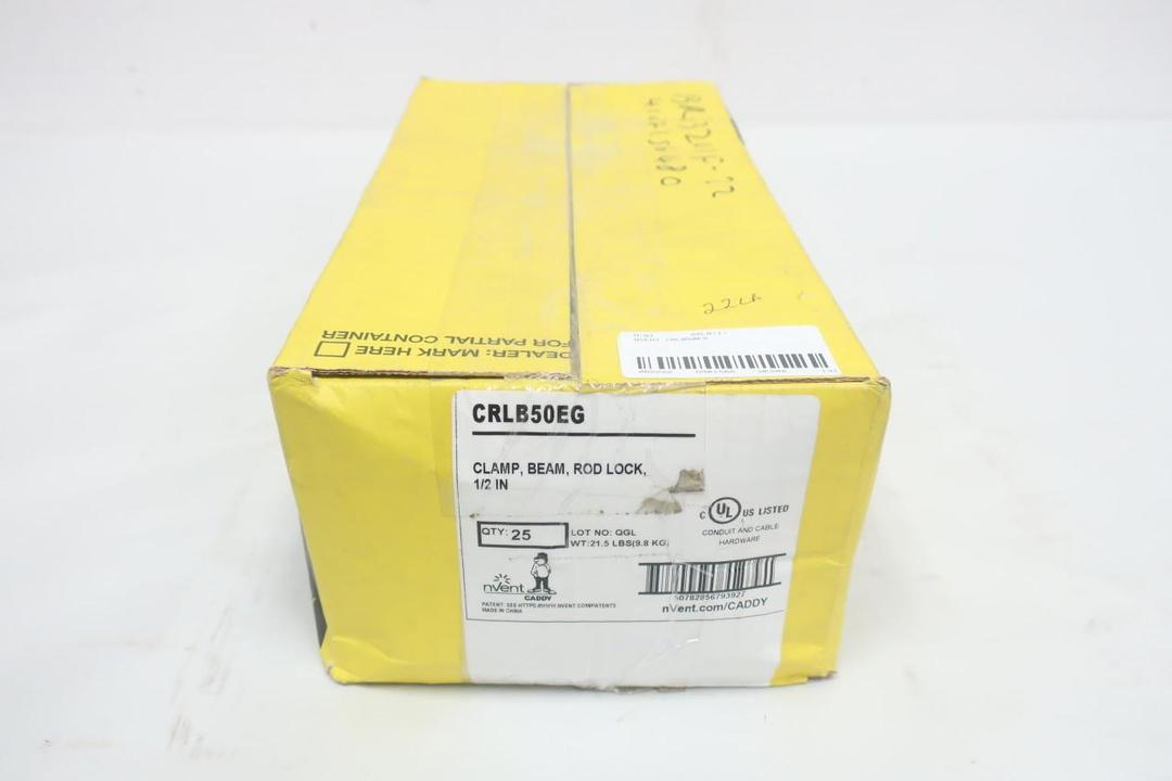 BOX OF 25 NVENT CRLB50EG CADDY ROD LOCK BEAM CLAMP 1/2IN