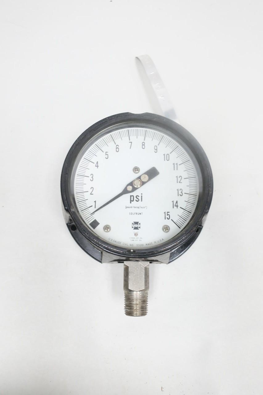 AMETEK 1981 PRESSURE GAUGE 4-1/2IN 0-15PSI 1/2IN NPT