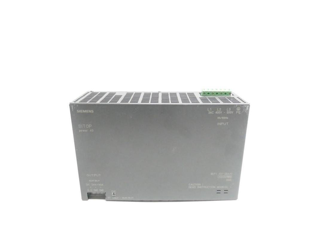 SIEMENS 6EP1437-2BA10 SITOP POWER40 POWER SUPPLY 400-500V-AC 40A AMP 24V-DC