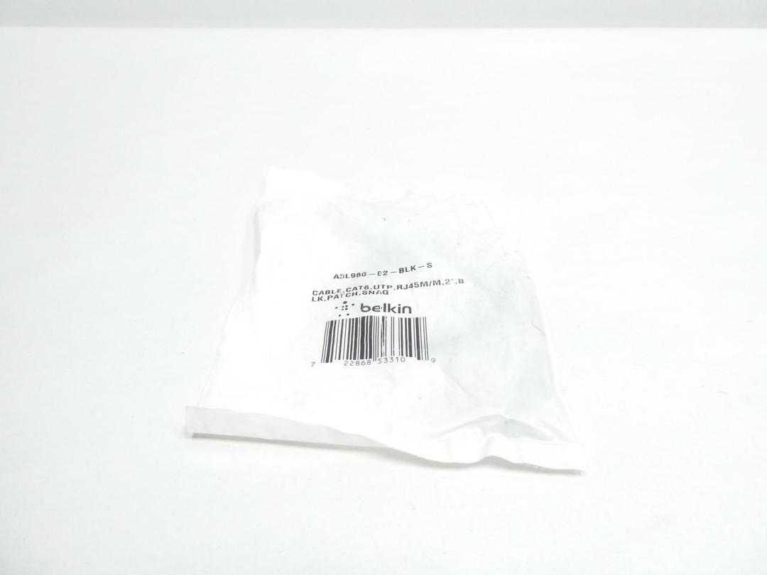 BELKIN A3L980-02-BLK-S CAT6 UTP RJ45M SNAGLESS PATCH CABLE 2FT